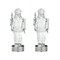 Set of 2 12.5"H Lighted Acrylic Crystal Nutcracker Figurine Waterglobe